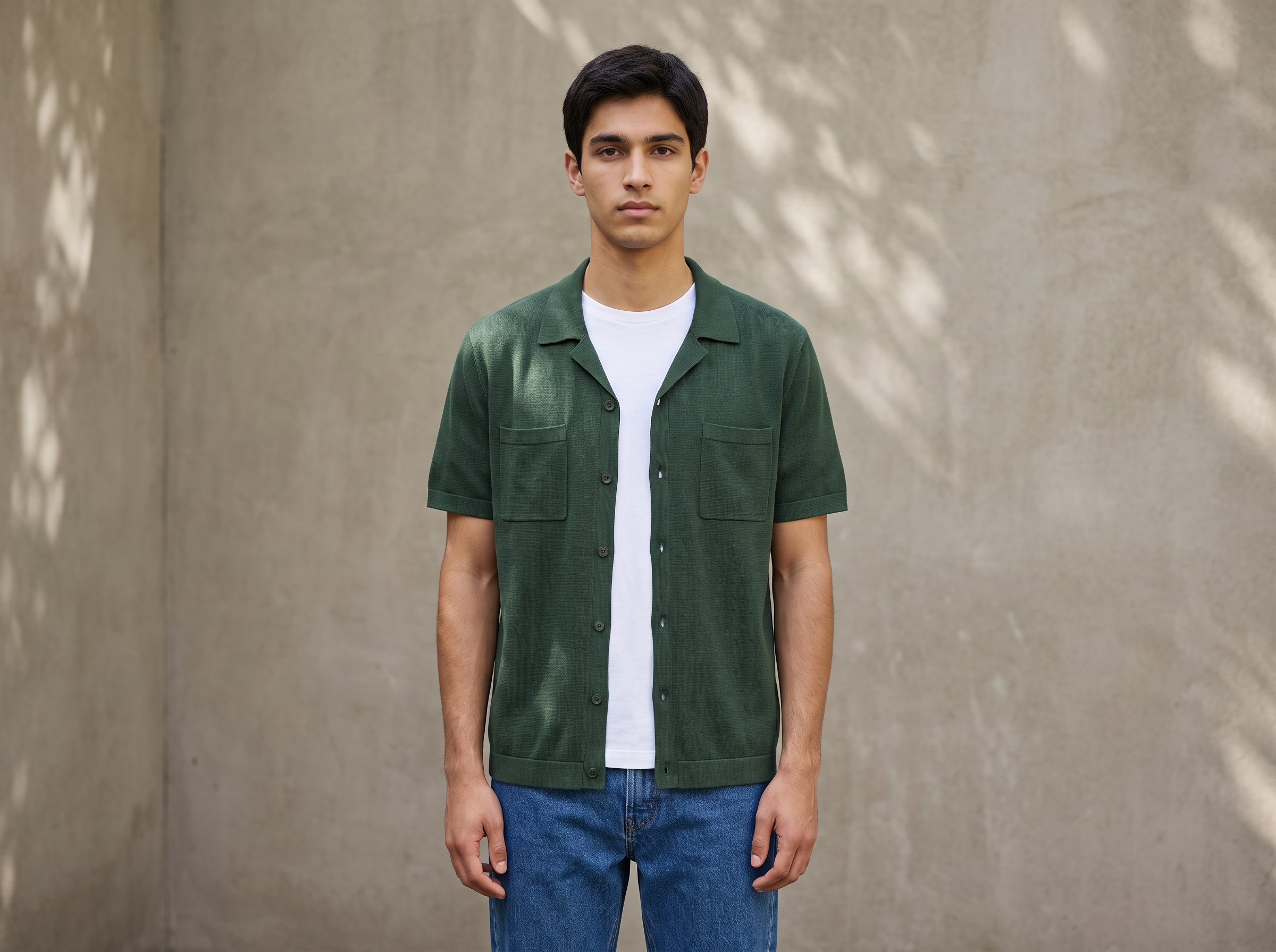 Camisa de toalla jade de 98 Coast Avenue, manga corta