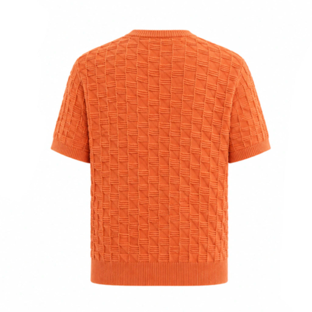 Fábrica de Punto | Playera Cuadros desaforados naranja