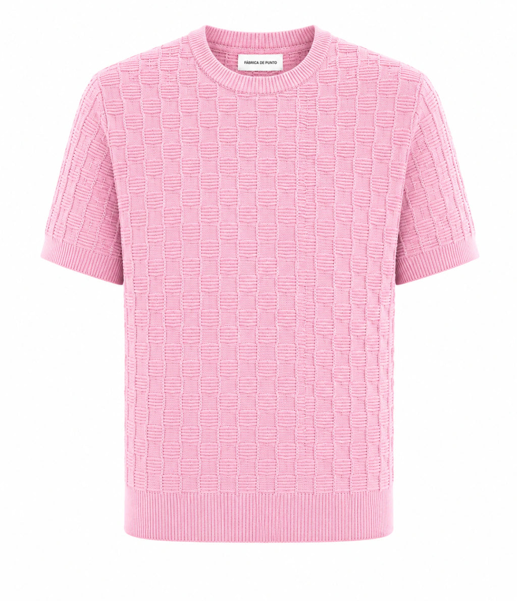 Fábrica de Punto | Playera Cuadros desaforados rosa